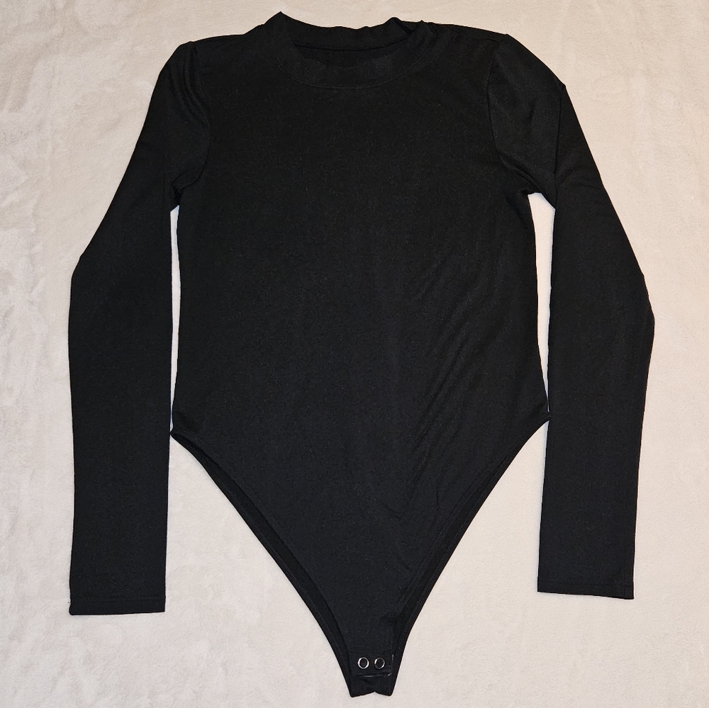 Good American Long Sleeve Bodysuit Black Size 4